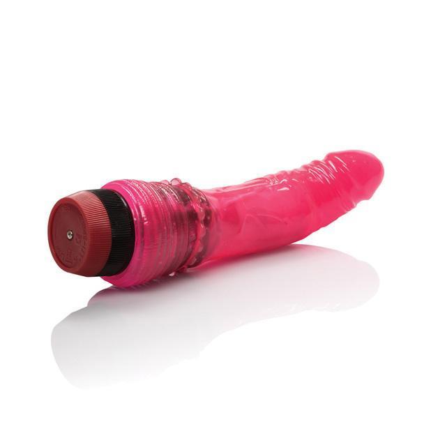 California Exotics - Hot Pinks Curved Jack Vibrating Dildo 6.5" (Pink) - Non Realistic Dildo w/o suction cup (Vibration) Non Rechargeable Durio.sg