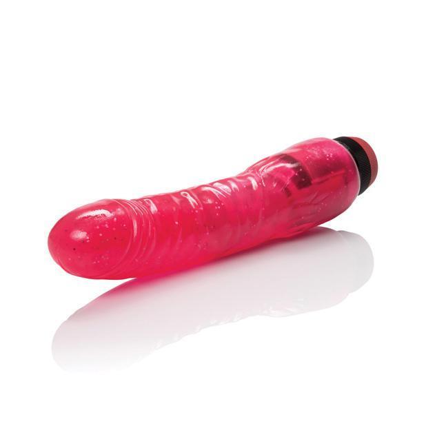 California Exotics - Hot Pinks Long John Vibrating Dildo 8" (Pink) - Non Realistic Dildo w/o suction cup (Vibration) Non Rechargeable Durio.sg