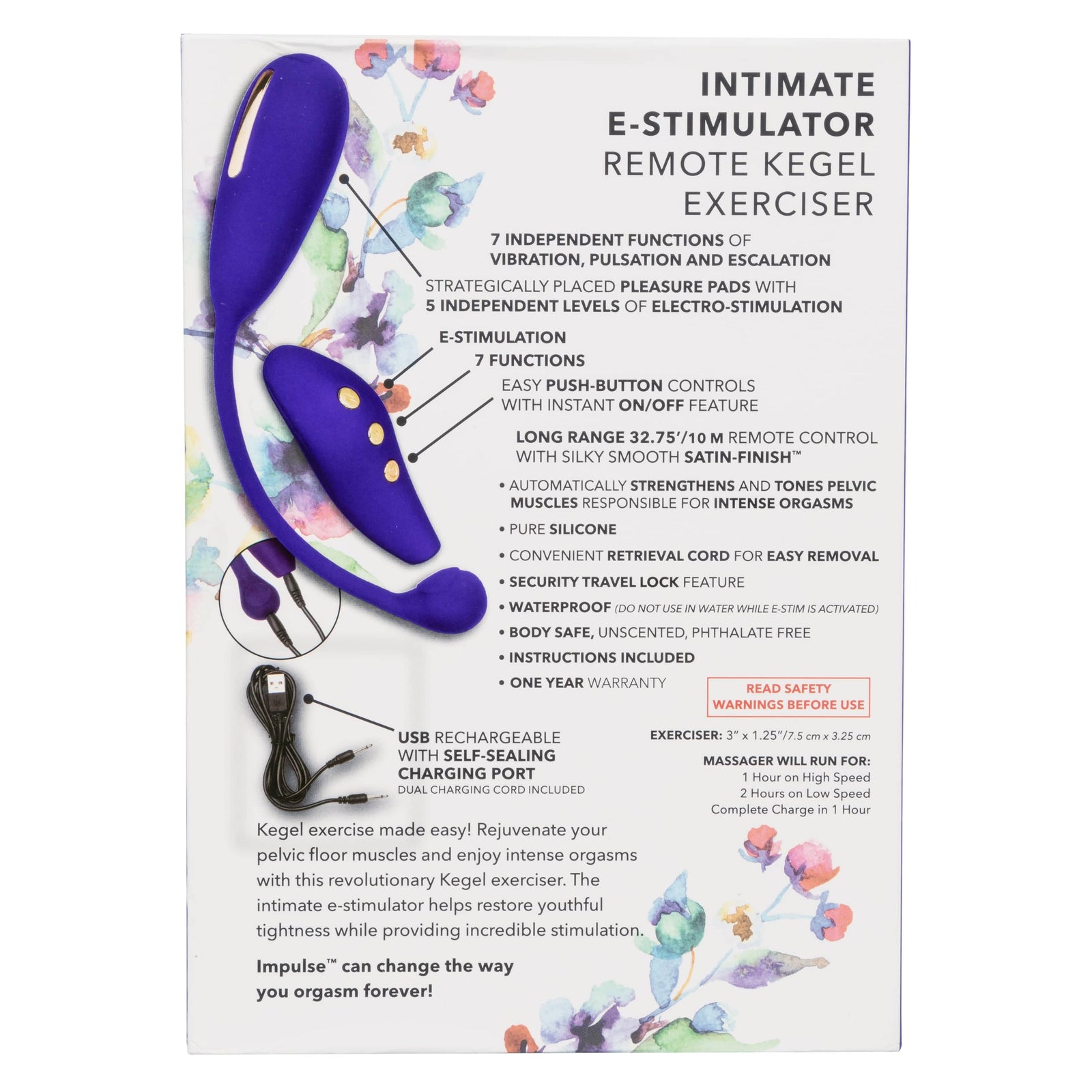 California Exotics - Impulse Intimate E Stimulator Remote Kegel Exerciser (Purple) - Remote Control Kegel Balls (Vibration) Rechargeable Durio.sg