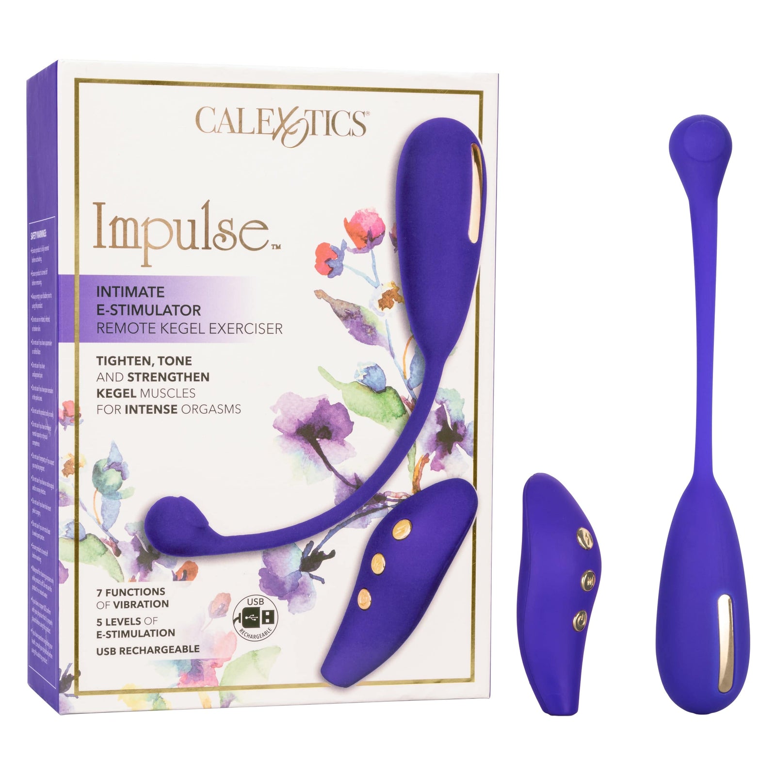 California Exotics - Impulse Intimate E Stimulator Remote Kegel Exerciser (Purple) - Remote Control Kegel Balls (Vibration) Rechargeable Durio.sg