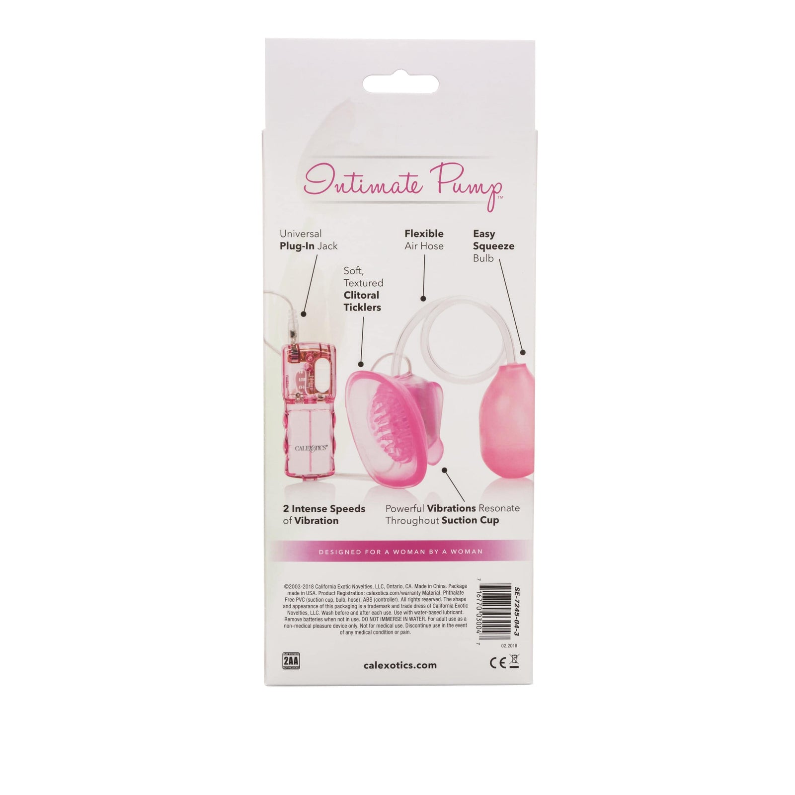 California Exotics - Intimate Clitoral Pump Vibro Pussy Sucker (Pink) - Clitoral Pump (Vibration) Non Rechargeable Durio.sg
