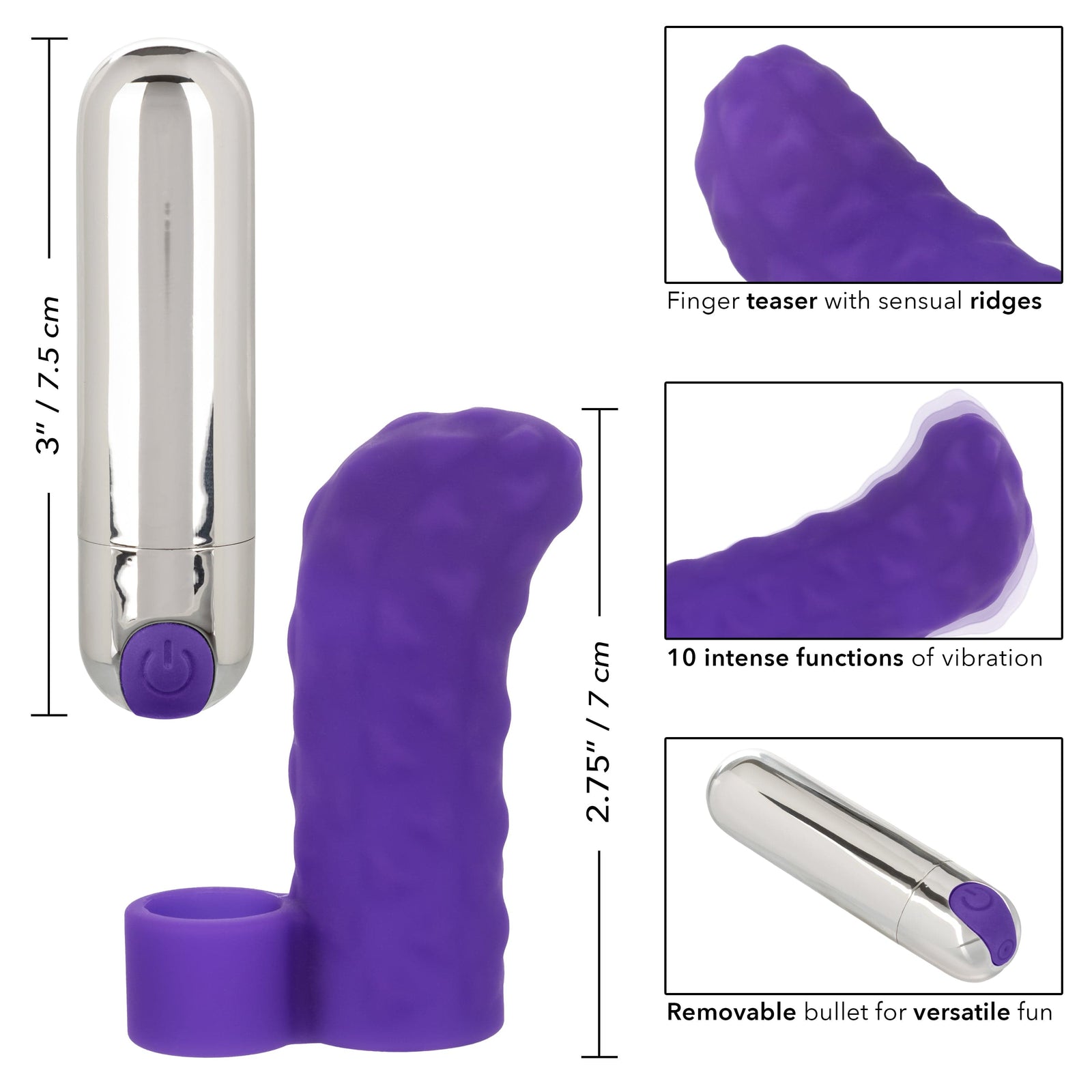 California Exotics - Intimate Play Rechargeable Finger Teaser Clit Massager (Purple) - Clit Massager (Vibration) Rechargeable Durio.sg