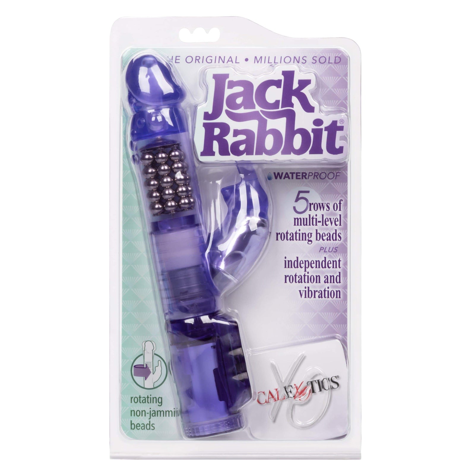 California Exotics - Jack Rabbit Waterproof 5 Rows Jack Rabbit Vibrator (Purple) - Rabbit Dildo (Vibration) Non Rechargeable Durio.sg