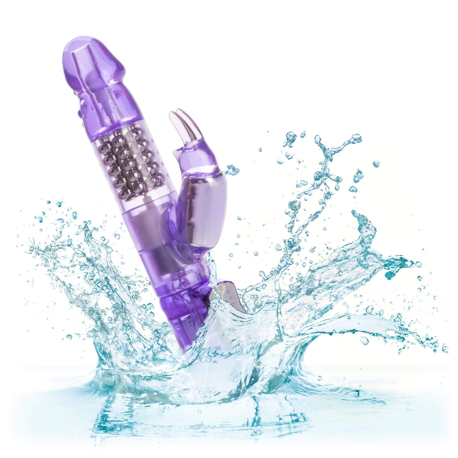 California Exotics - Jack Rabbit Waterproof 5 Rows Jack Rabbit Vibrator (Purple) - Rabbit Dildo (Vibration) Non Rechargeable Durio.sg