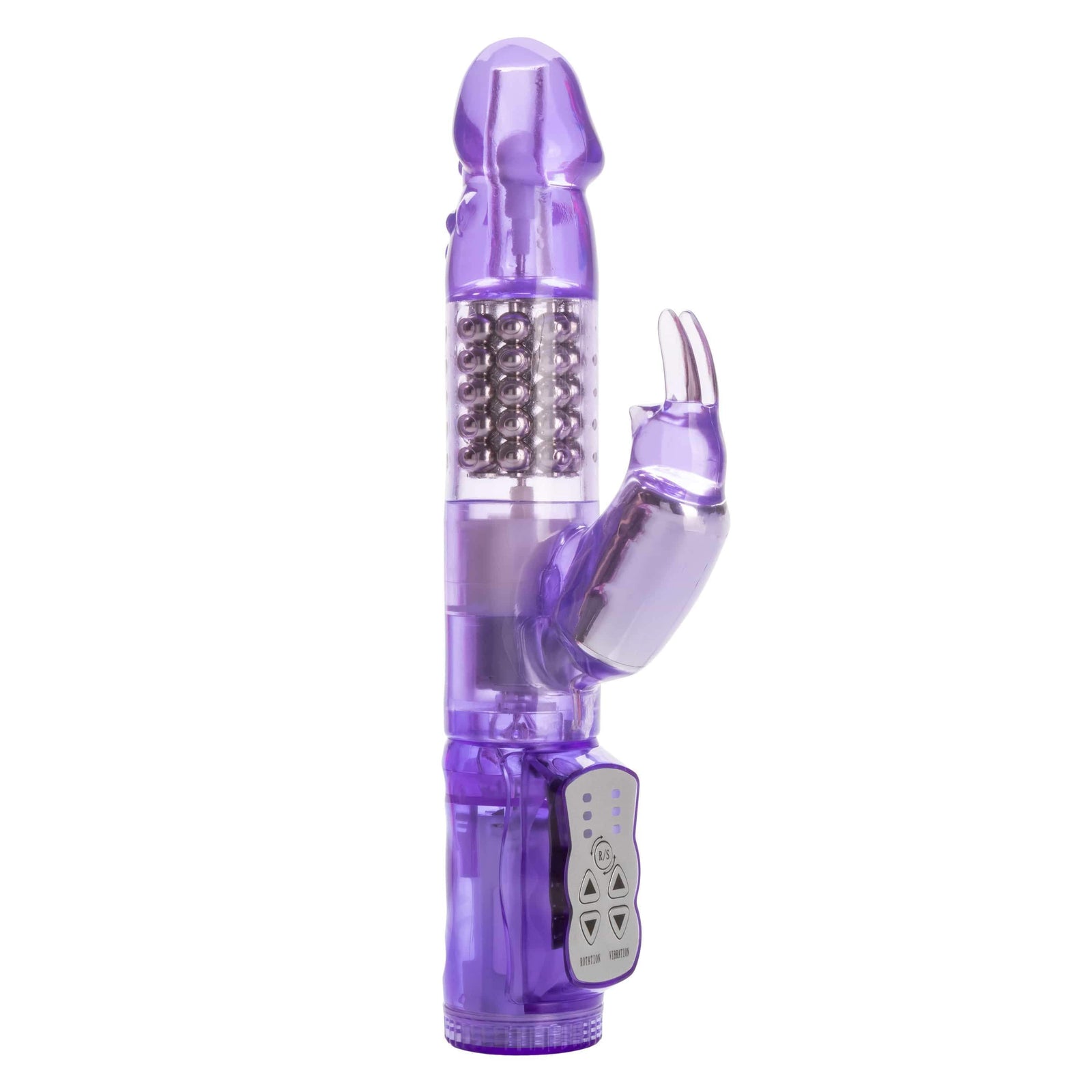 California Exotics - Jack Rabbit Waterproof 5 Rows Jack Rabbit Vibrator (Purple) - Rabbit Dildo (Vibration) Non Rechargeable Durio.sg
