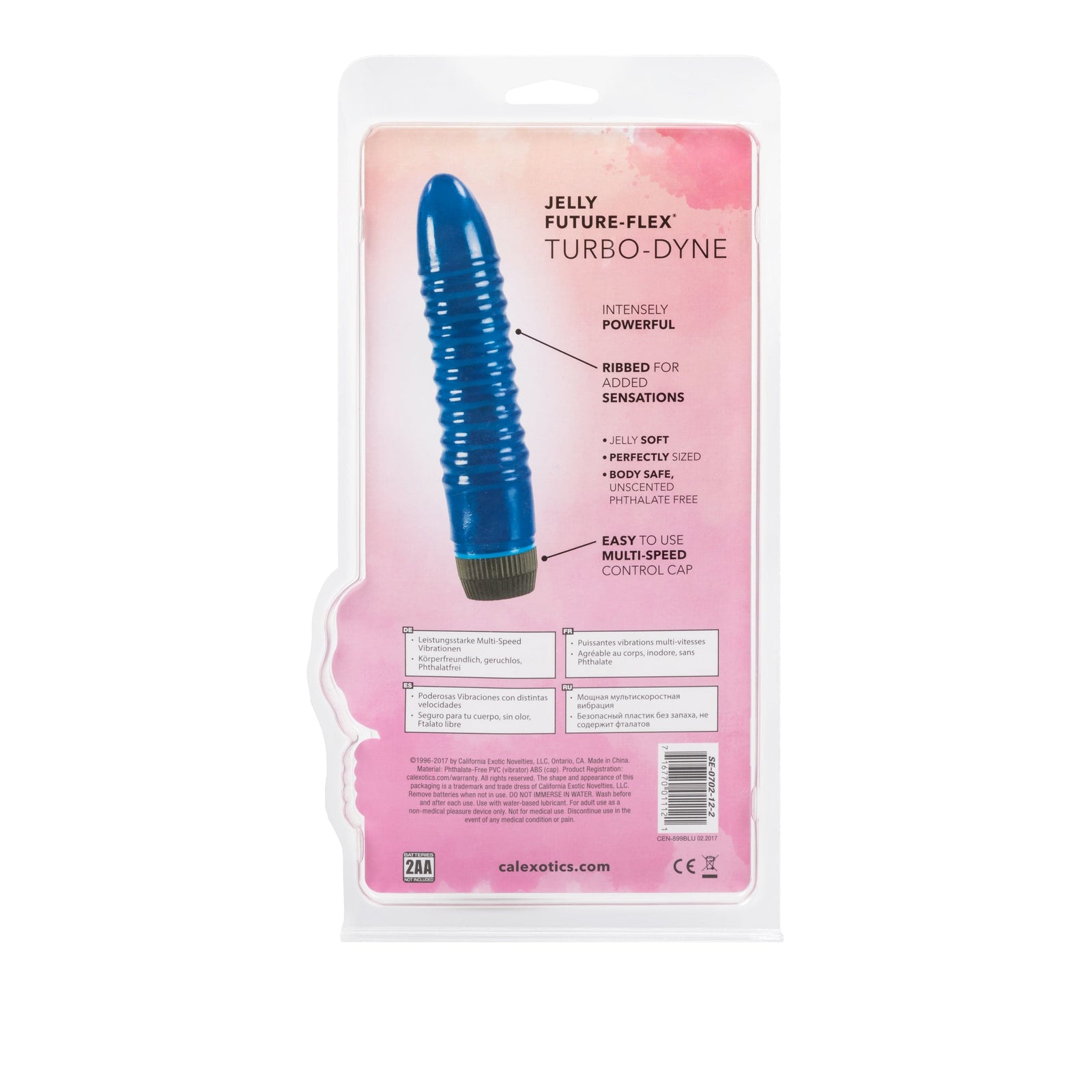 California Exotics - Jelly Future Flex Turbo Dyne Vibrator (Blue) - Non Realistic Dildo w/o suction cup (Vibration) Non Rechargeable Durio.sg
