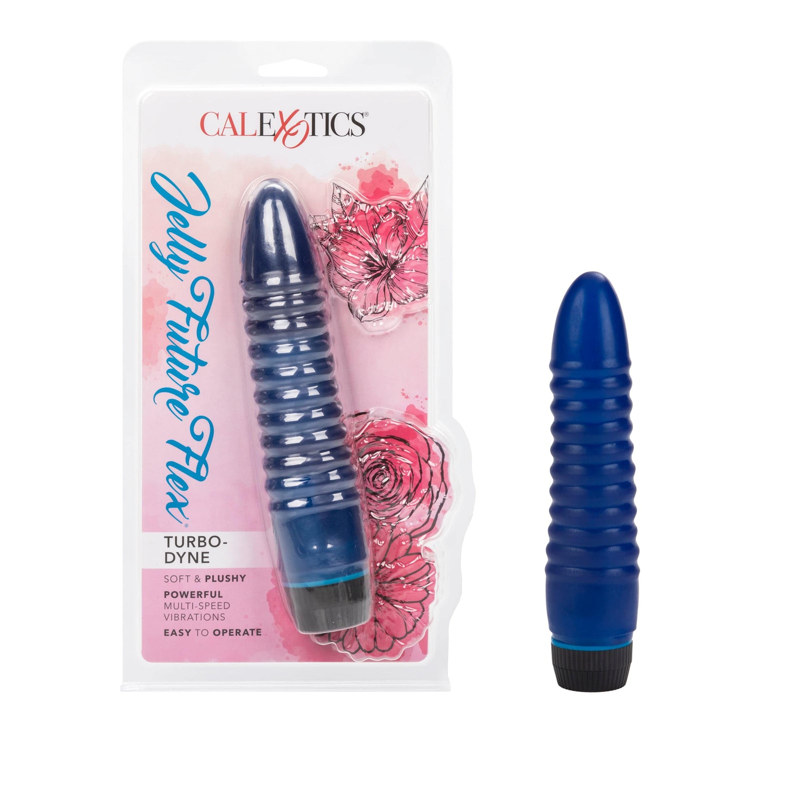 California Exotics - Jelly Future Flex Turbo Dyne Vibrator (Blue) - Non Realistic Dildo w/o suction cup (Vibration) Non Rechargeable Durio.sg