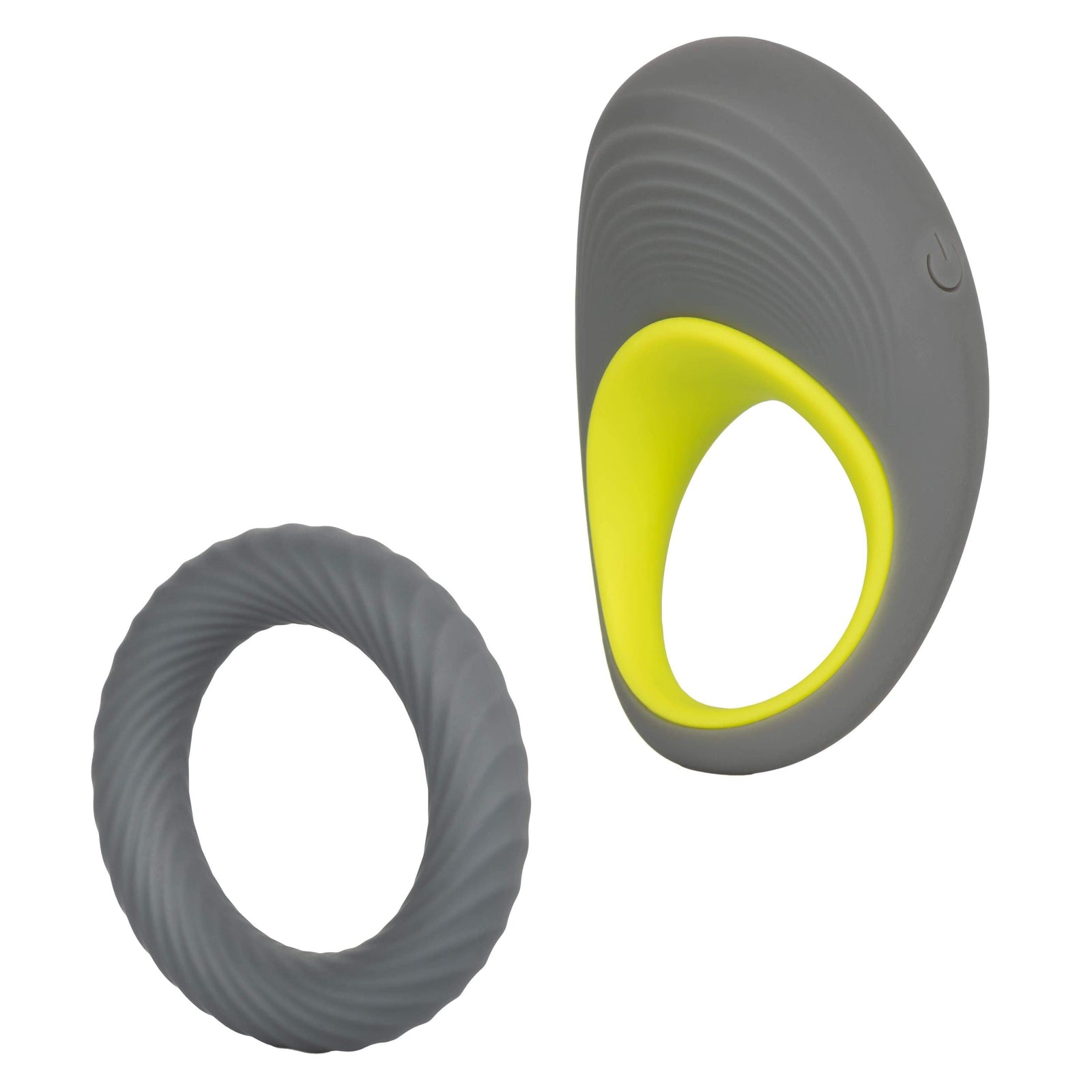 California Exotics - Link Up Edge Vibrating Cock Ring (Grey) - Silicone Cock Ring (Vibration) Rechargeable Durio.sg