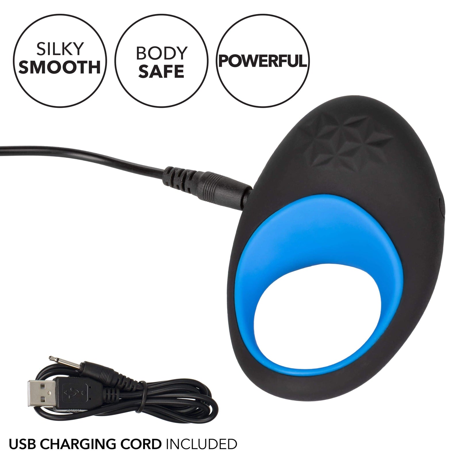 California Exotics - Link Up Max Vibrating Cock Ring (Black) - Silicone Cock Ring (Vibration) Rechargeable Durio.sg