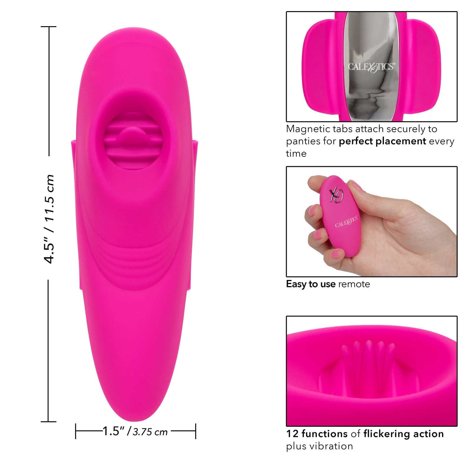 California Exotics - Lock N Play Remote Flicker Panty Teaser Vibrator (Pink) - Panties Massager Remote Control (Vibration) Rechargeable Durio.sg