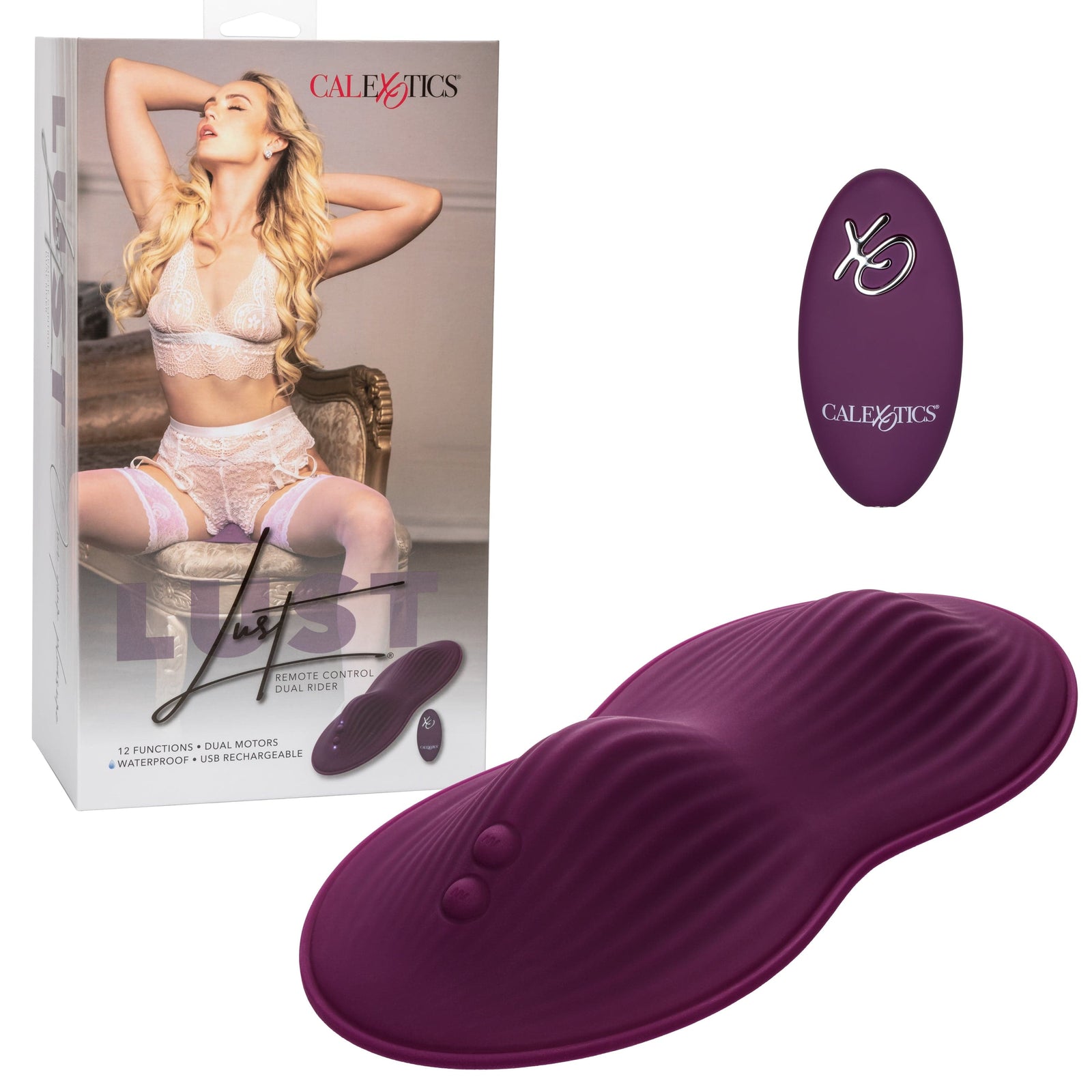 California Exotics - Lust Remote Control Dual Rider Clit Massager (Purple) - Clit Massager (Vibration) Rechargeable Durio.sg