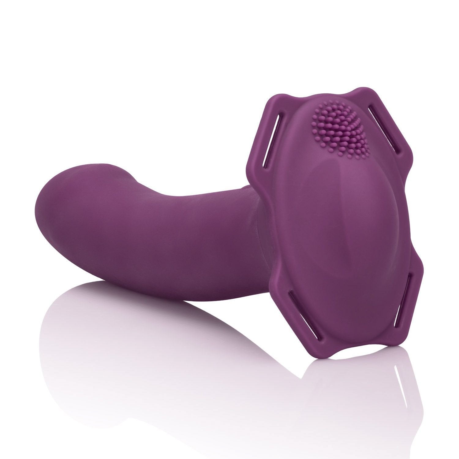 California Exotics - Me2 Rumbler Strap On Vibrating Dildo (Purple) - Strap On with Non hollow Dildo for Female (Vibration) Rechargeable Durio.sg