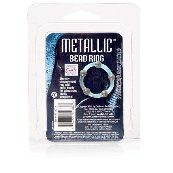 California Exotics - Metallic Bead Cock Ring - Silicone Cock Ring (Non Vibration) Durio.sg