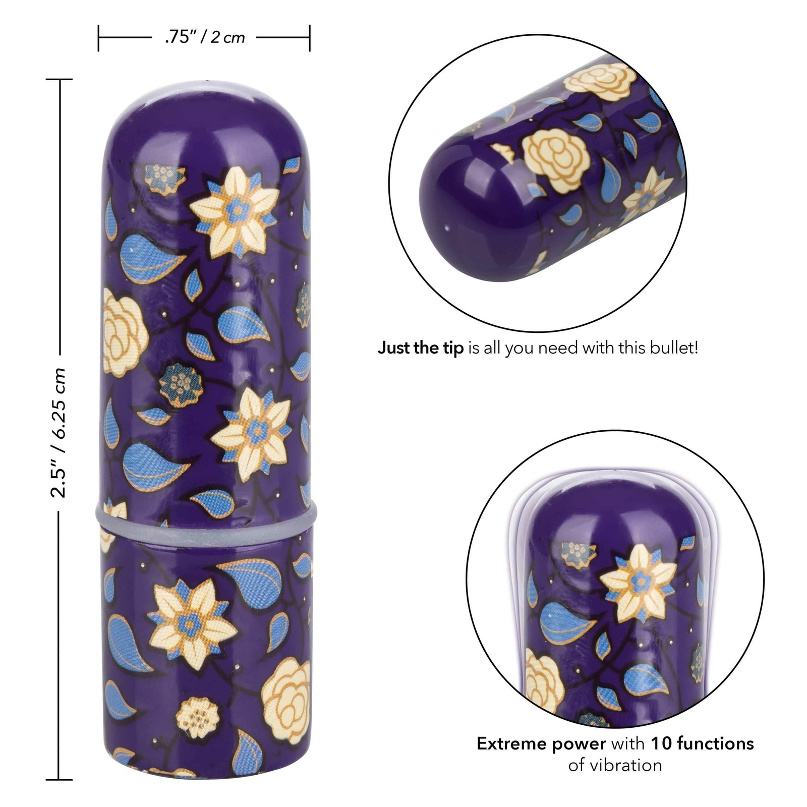 California Exotics - Naughty Bits Just The Tip Bullet Vibrator (Black) - Bullet (Vibration) Rechargeable Durio.sg