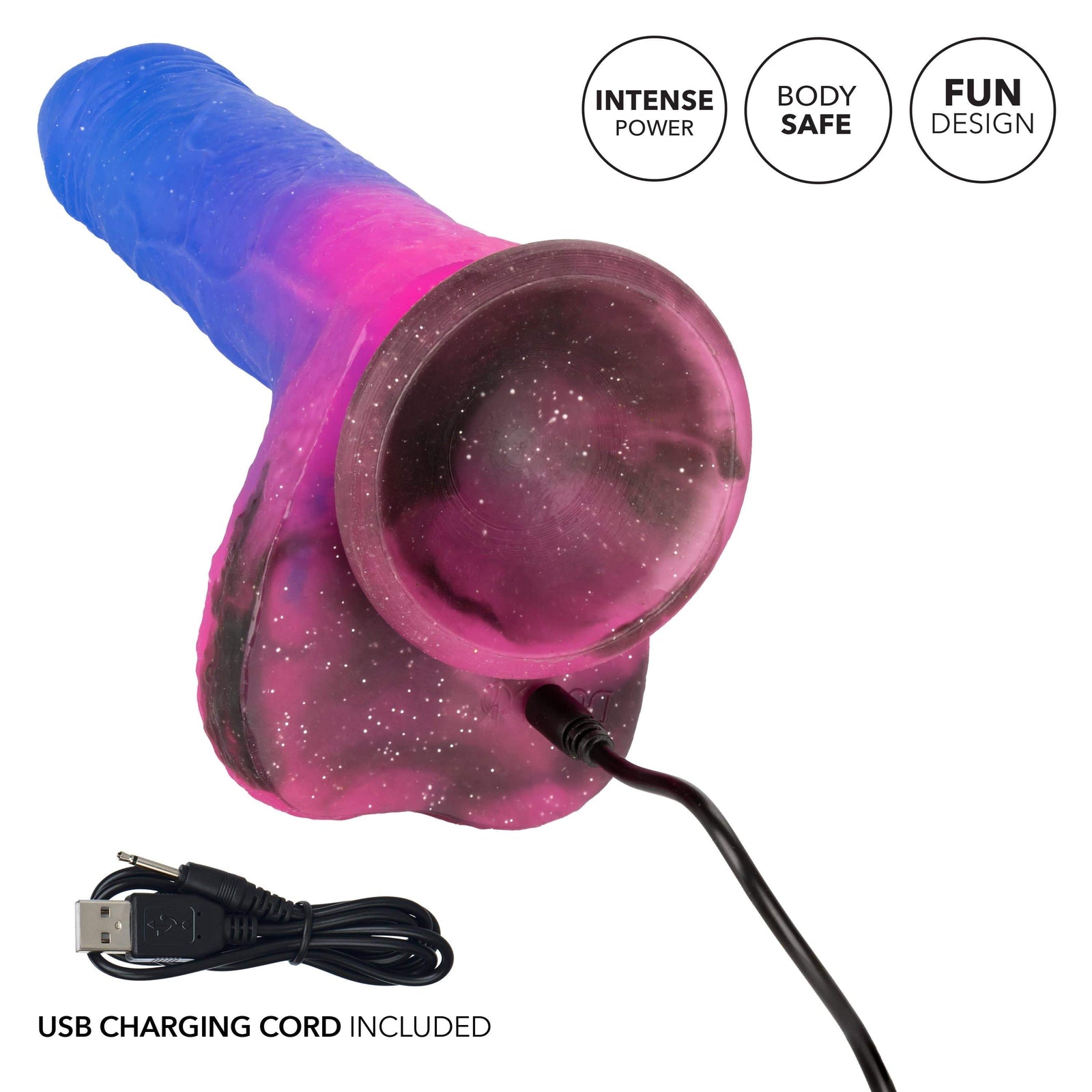 California Exotics - Naughty Bits Ombre Hombre Vibrating Dildo (Purple) - Realistic Dildo with suction cup (Vibration) Rechargeable Durio.sg