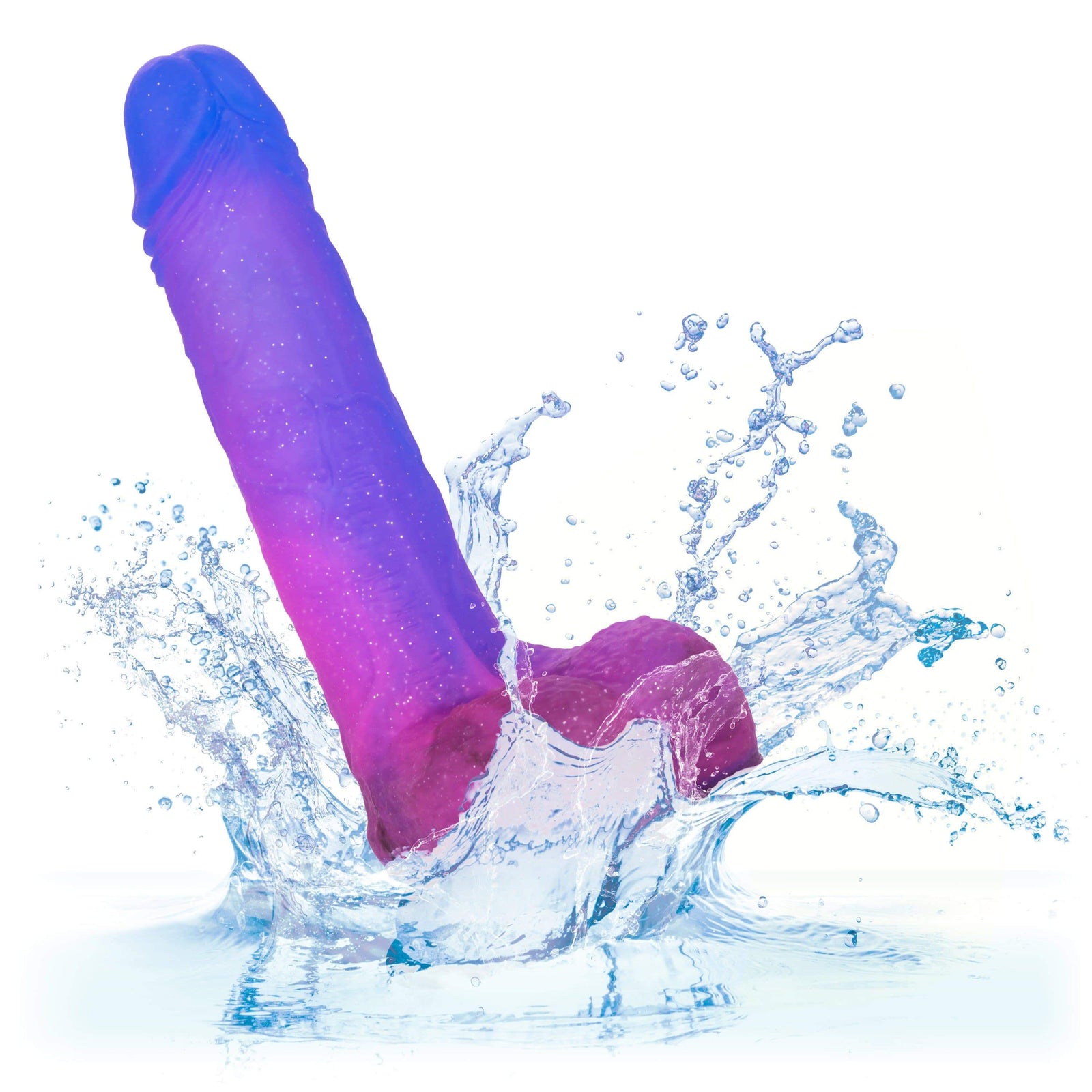 California Exotics - Naughty Bits Ombre Hombre Vibrating Dildo (Purple) - Realistic Dildo with suction cup (Vibration) Rechargeable Durio.sg