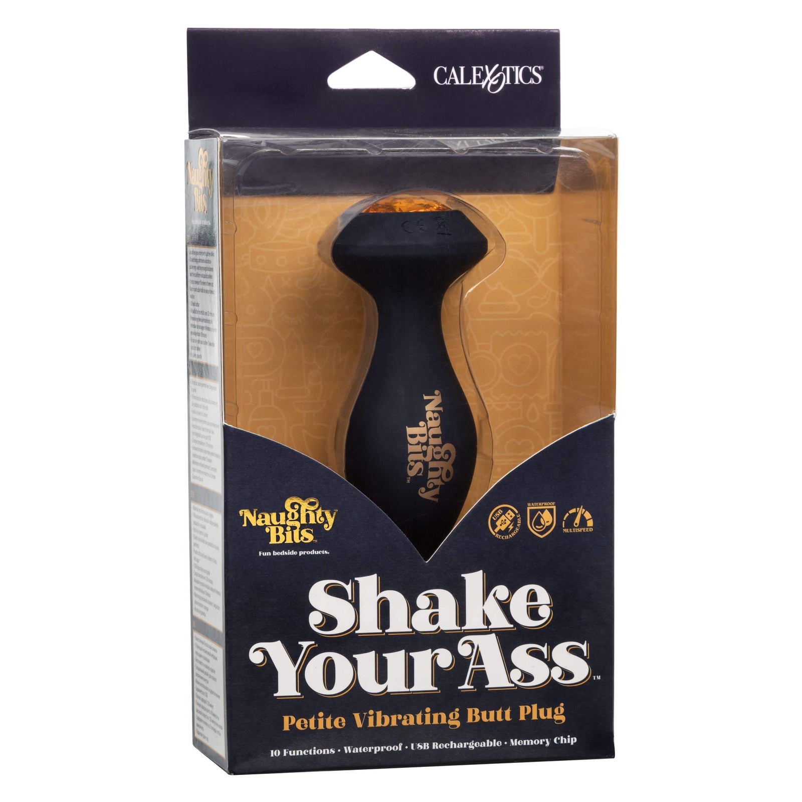 California Exotics - Naughty Bits Shake Your Ass Petite Vibrating Butt Plug (Black) - Anal Plug (Vibration) Rechargeable Durio.sg