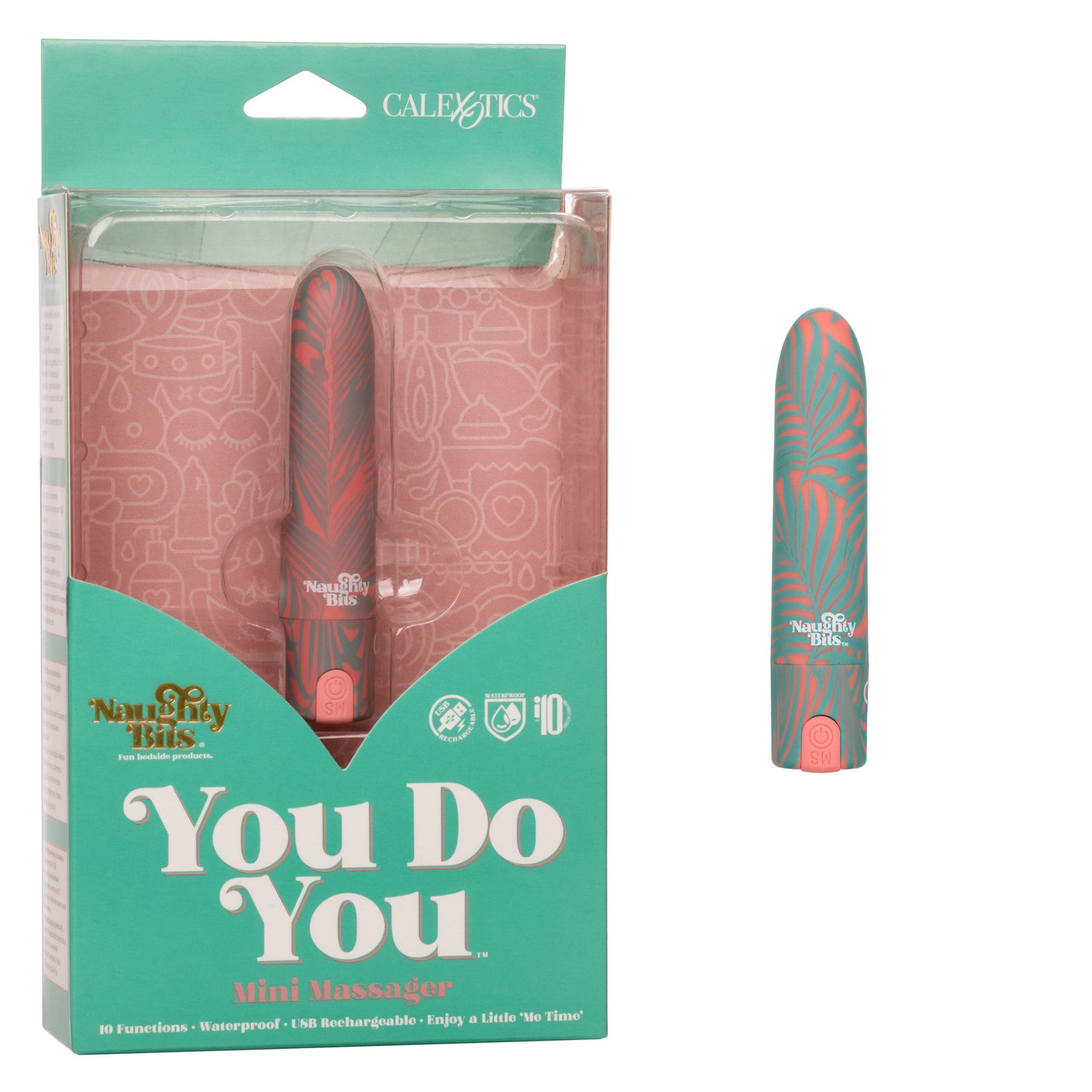 California Exotics - Naughty Bits You Do You Mini Massager Bullet Vibrator (Multi Colour) - Bullet (Vibration) Rechargeable Durio.sg