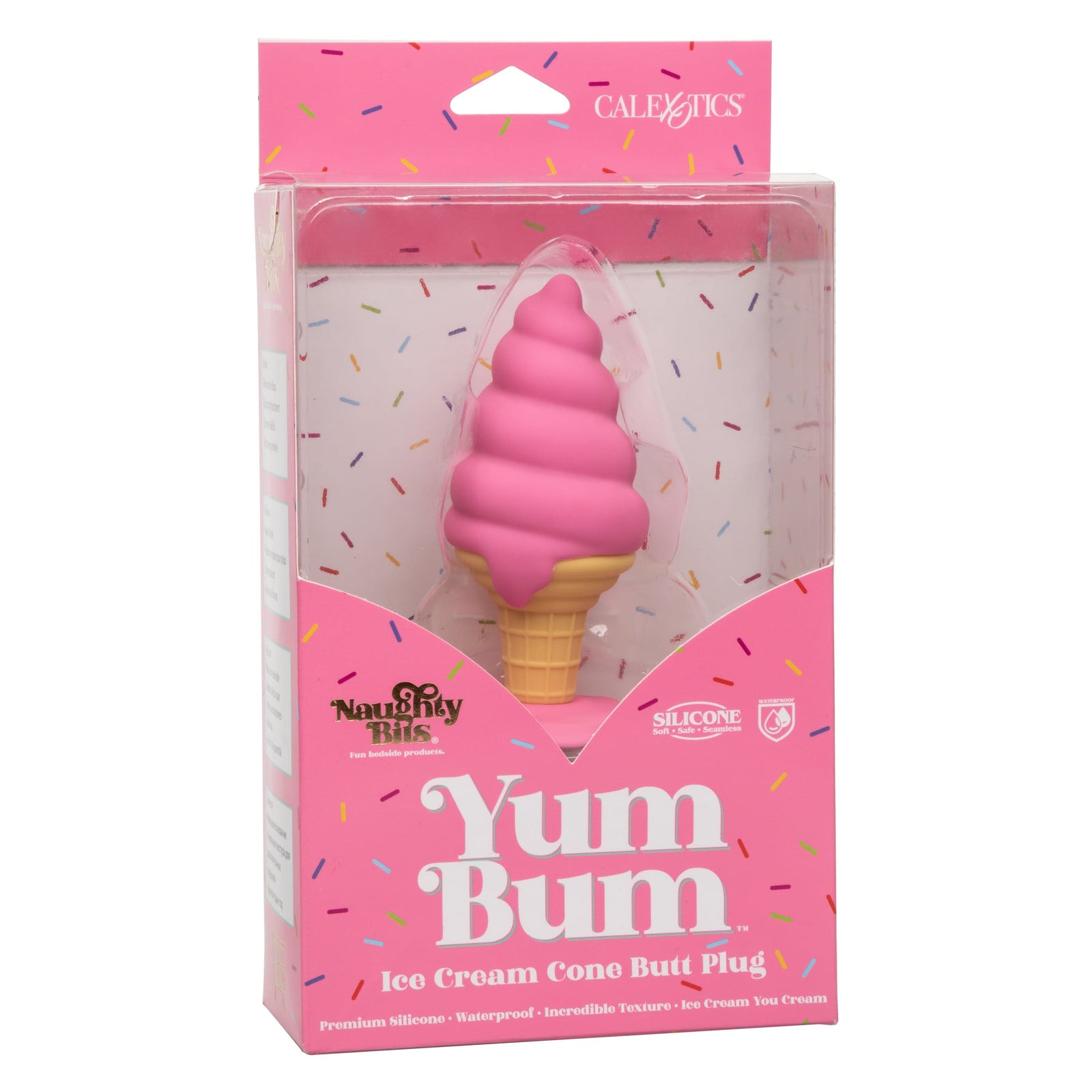 California Exotics - Naughty Bits Yum Bum Ice Cream Cone Butt Plug (Pink) - Anal Plug (Non Vibration) Durio.sg