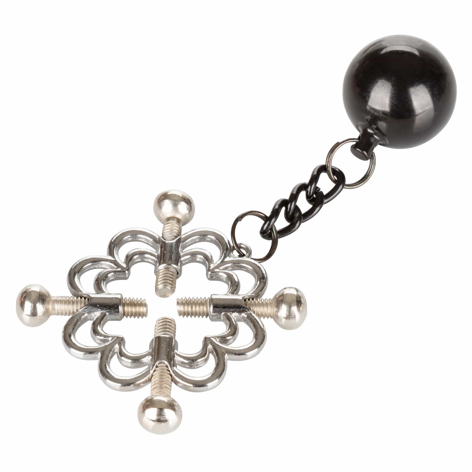 California Exotics - Nipple Grips 4 Point Weighted Nipple Press Clamps (Silver) - Nipple Clamps (Non Vibration) Durio.sg