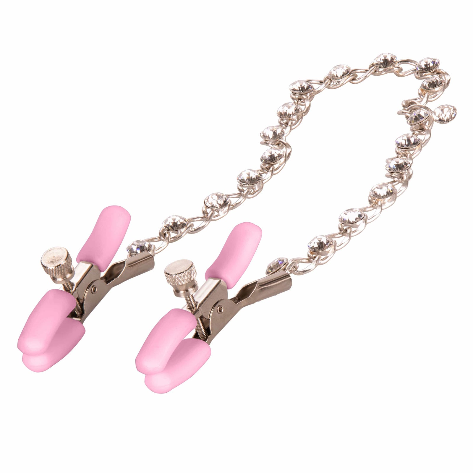 California Exotics - Nipple Play Crystal Chain Nipple Clamps (Pink) - Panties Massager Remote Control (Vibration) Rechargeable Durio.sg