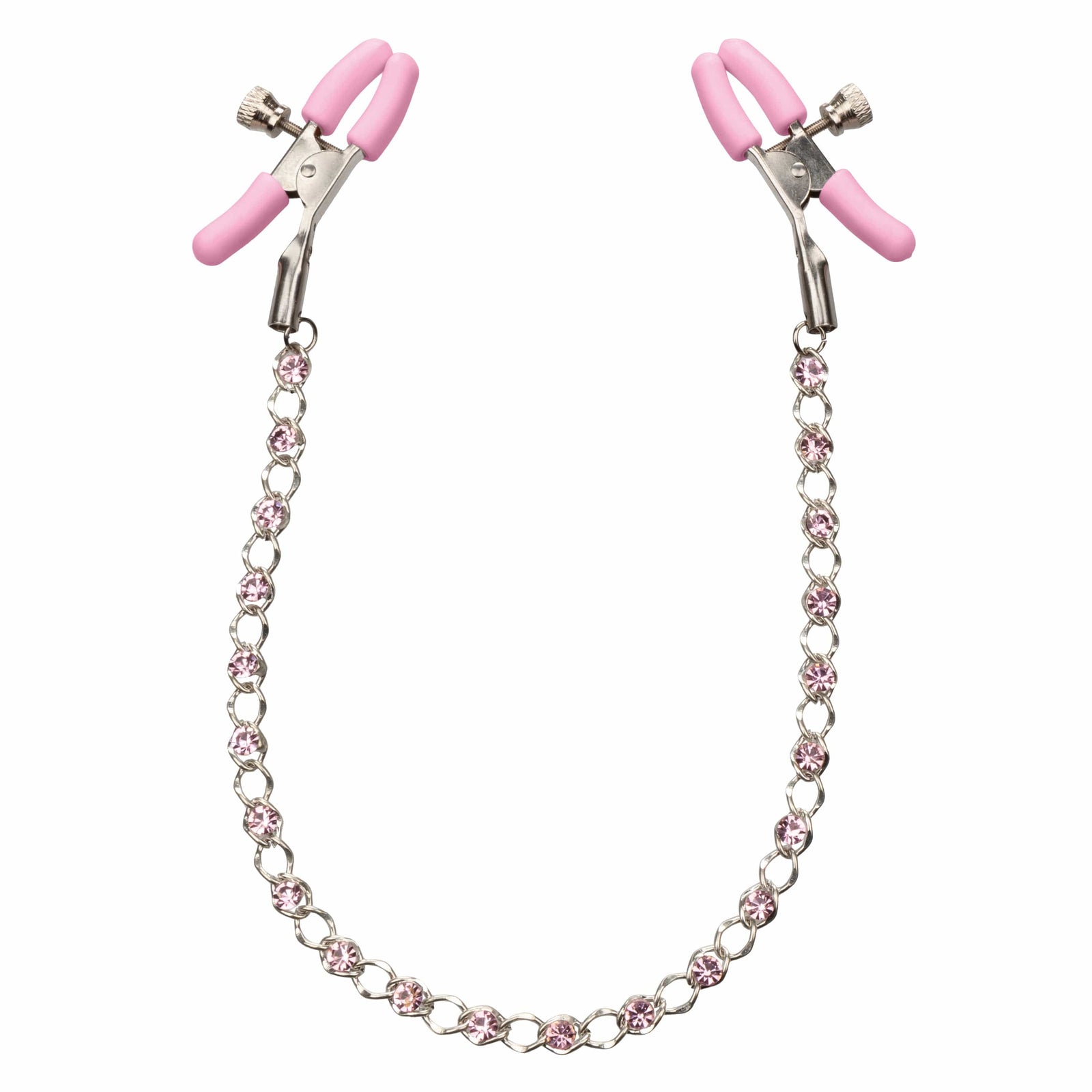 California Exotics - Nipple Play Crystal Chain Nipple Clamps (Pink) - Panties Massager Remote Control (Vibration) Rechargeable Durio.sg