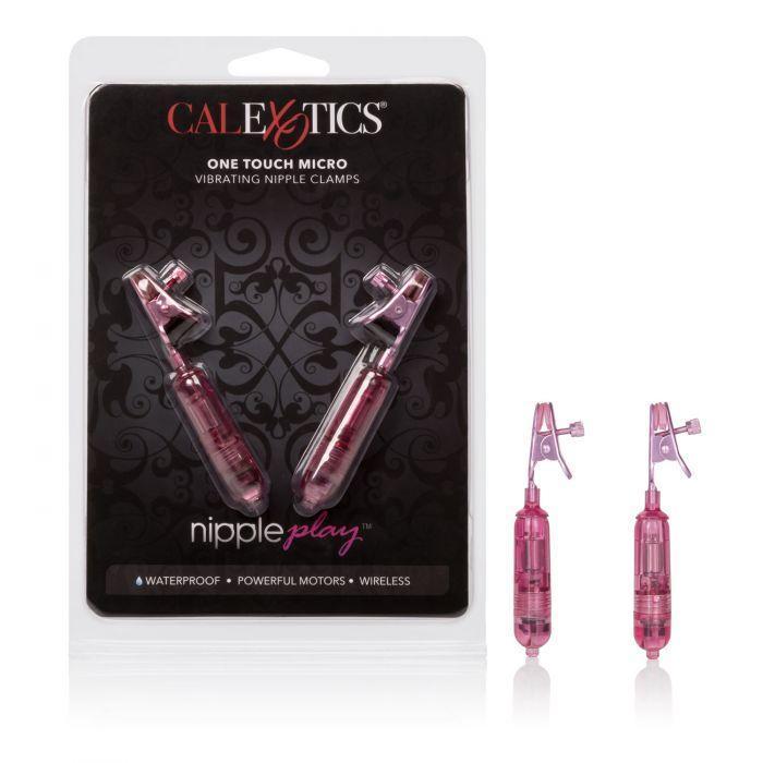 California Exotics - Nipple Play One Touch Micro Vibro Clamps - Nipple Clamps (Vibration) Non Rechargeable Durio.sg