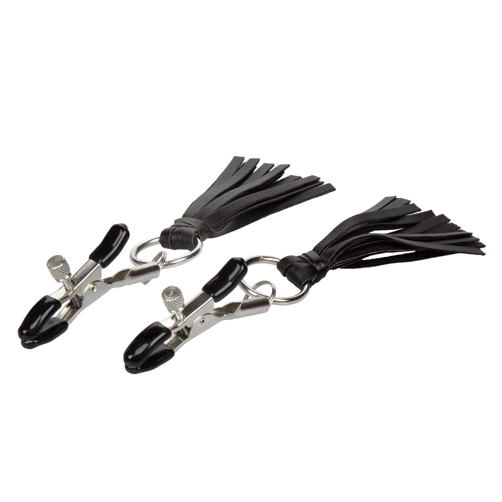 California Exotics - Nipple Play Playful Tassels Nipple Clamps (Black) - Nipple Clamps (Non Vibration) Durio.sg