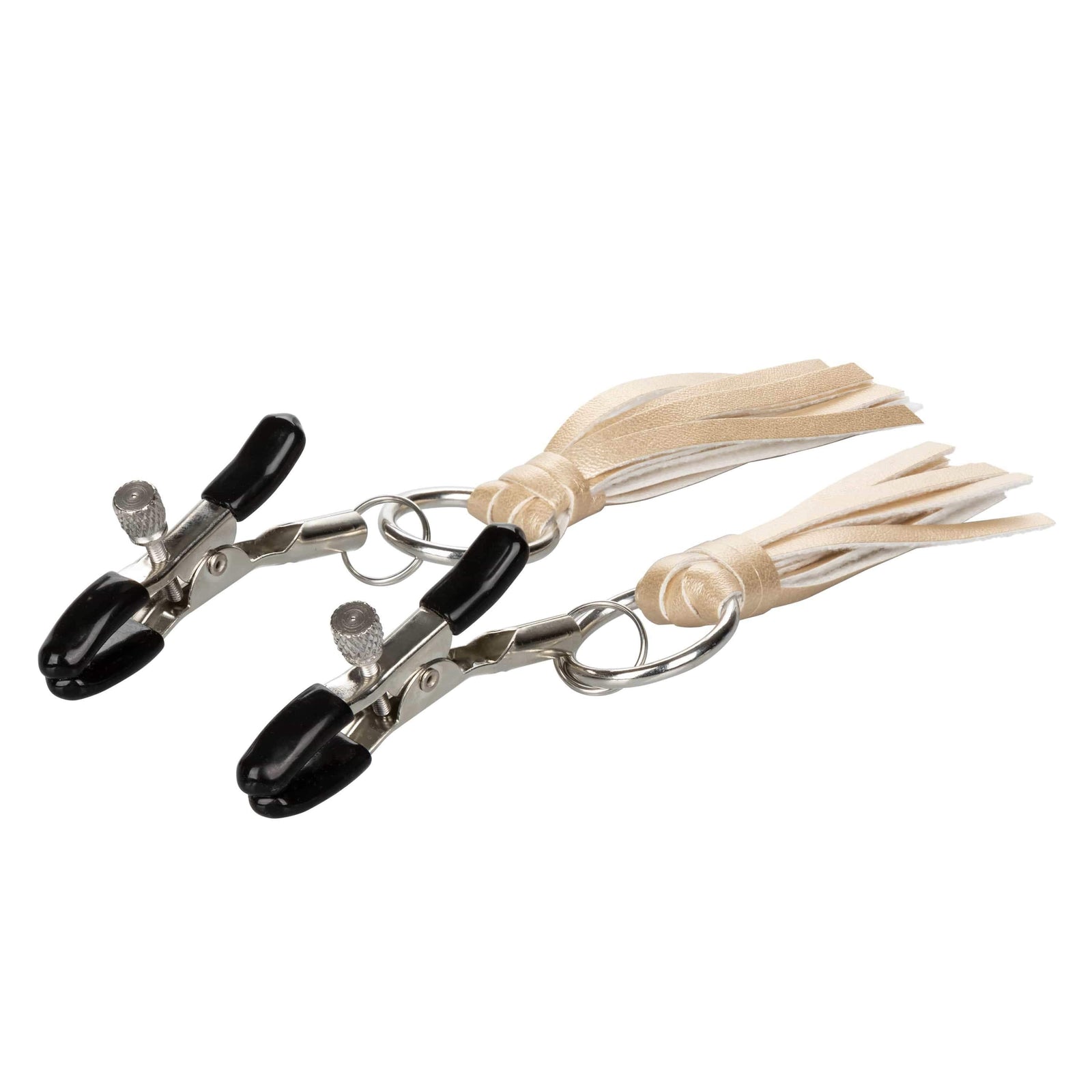 California Exotics - Nipple Play Playful Tassels Nipple Clamps (Gold) - Nipple Clamps (Non Vibration) Durio.sg