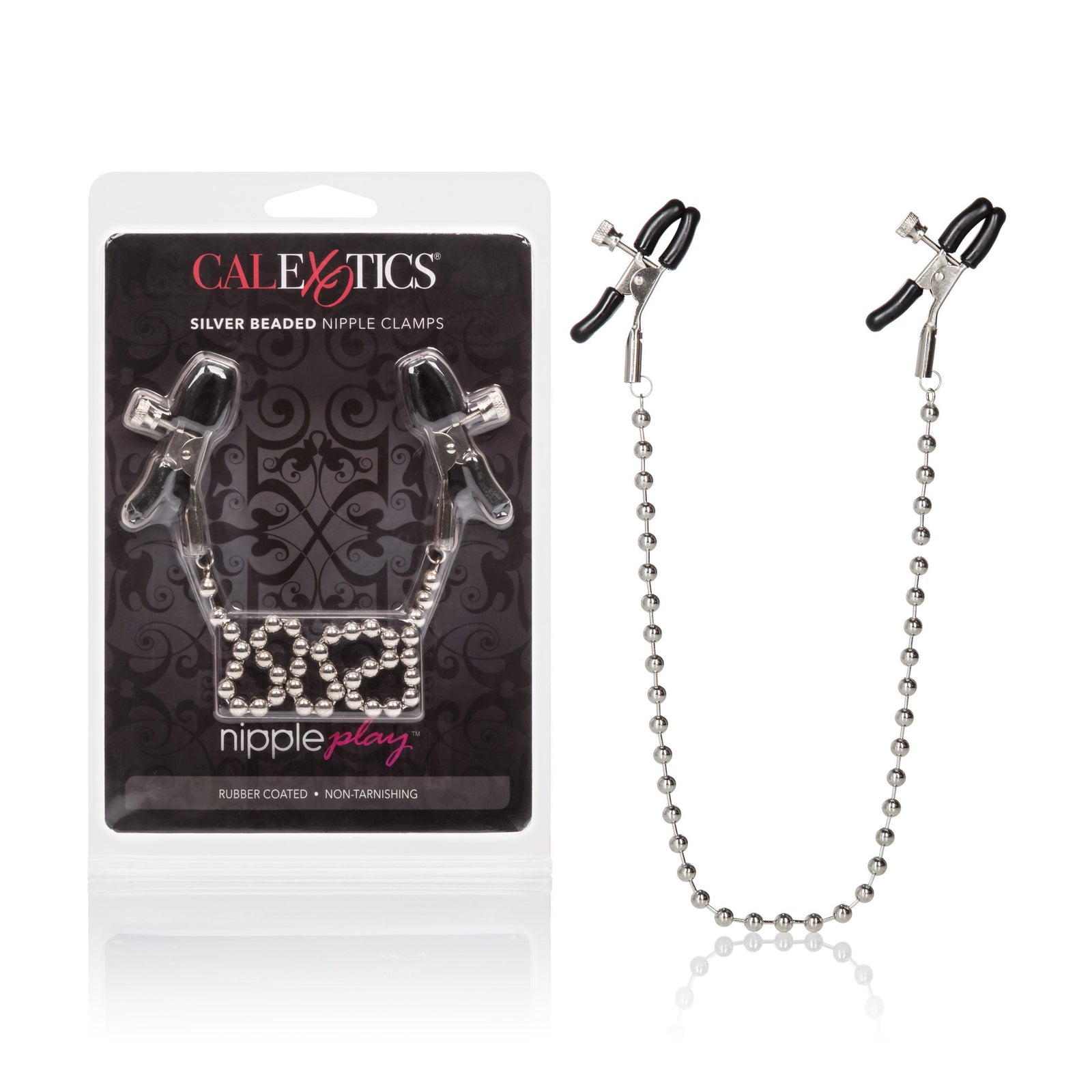 California Exotics - Nipple Play Silver Beaded Nipple Clamps (Silver) - Nipple Clamps (Non Vibration) Durio.sg