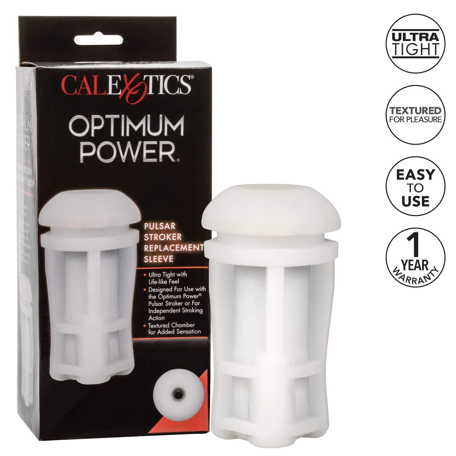 California Exotics - Optimum Power Pulsar Stroker Replacement Sleeve (White) - Accessories Durio.sg