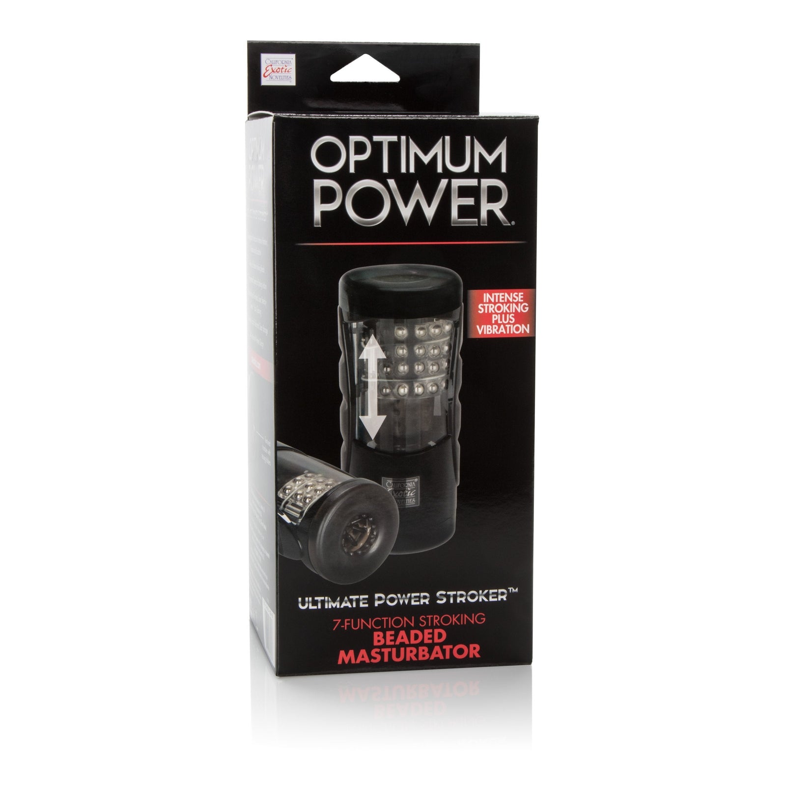 California Exotics - Optimum Power Ultimate Power Stroker Beaded Masturbator (Black) - Masturbator (Hands Free) Non Rechargeable Durio.sg
