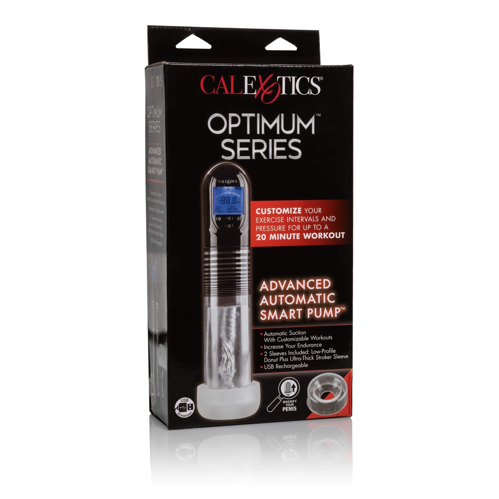 California Exotics - Optimum Series Advanced Automatic Smart Penis Pump (Clear) - Penis Pump (Vibration) Rechargeable Durio.sg