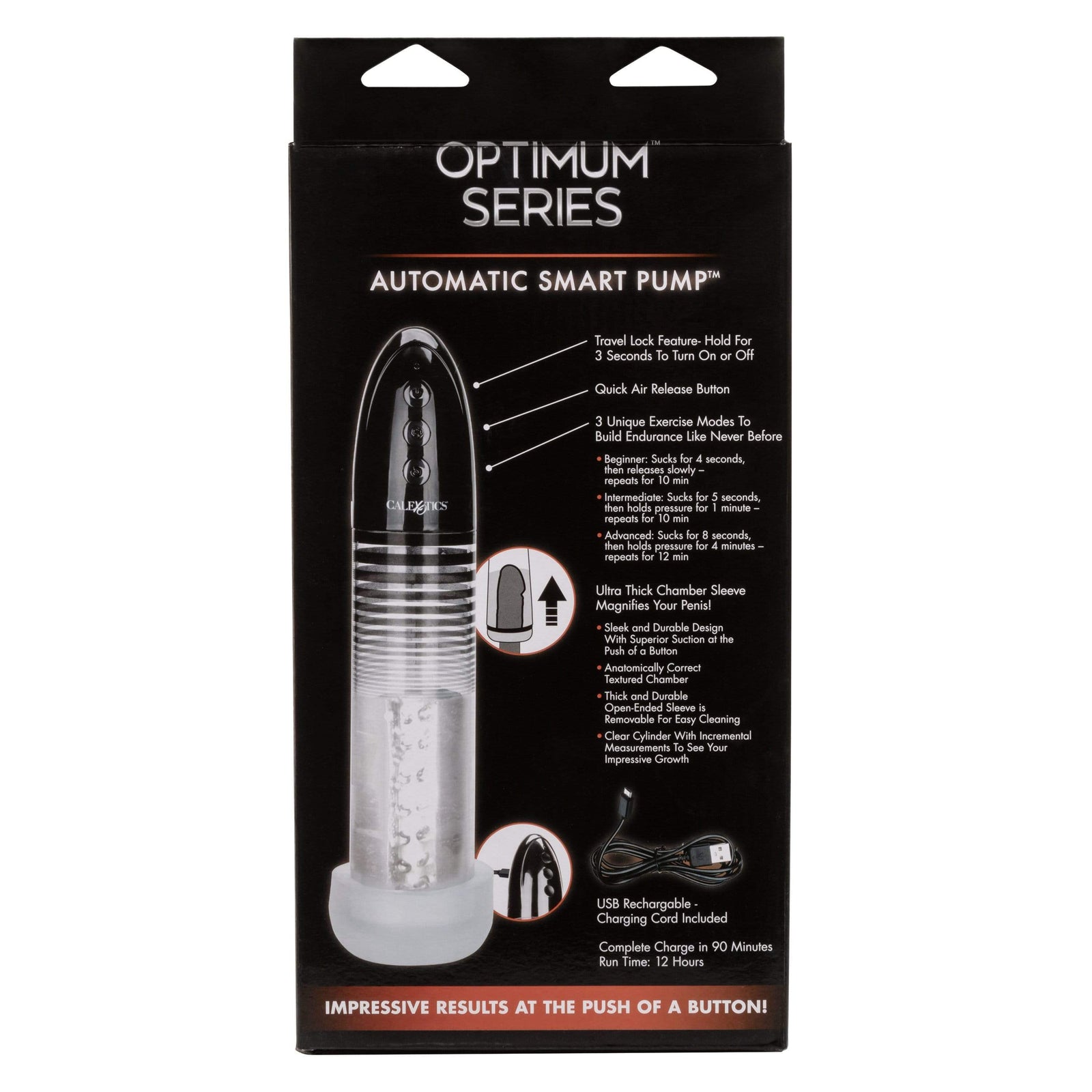 California Exotics - Optimum Series Executive Automatic Smart Pump (Black) - Penis Pump (Vibration) Rechargeable Durio.sg