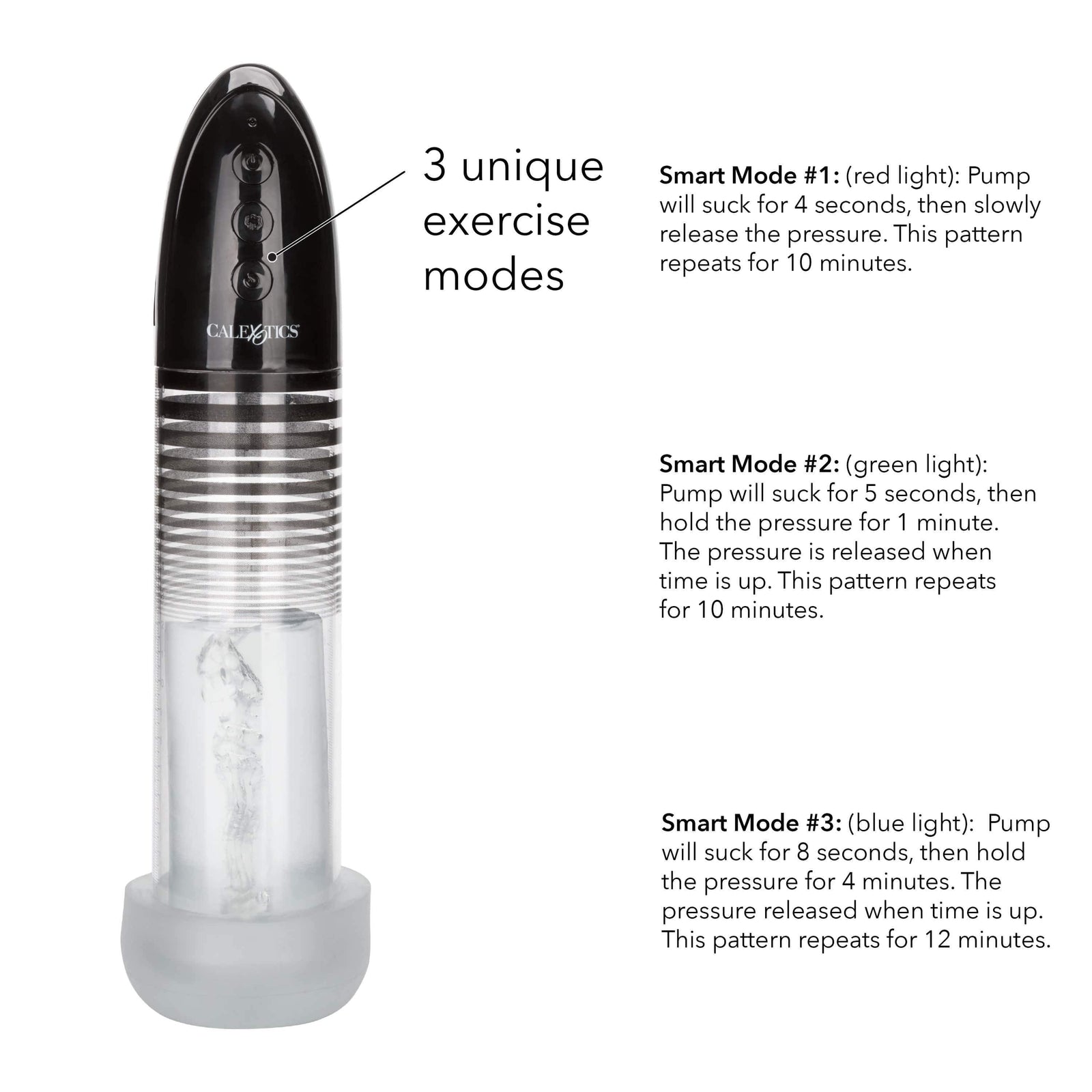 California Exotics - Optimum Series Executive Automatic Smart Pump (Black) - Penis Pump (Vibration) Rechargeable Durio.sg