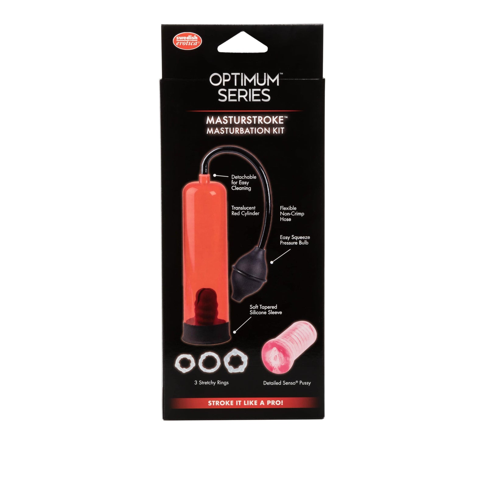 California Exotics - Optimum Series Masturstroke Masturbation Kit (Red) - Penis Pump (Non Vibration) Durio.sg