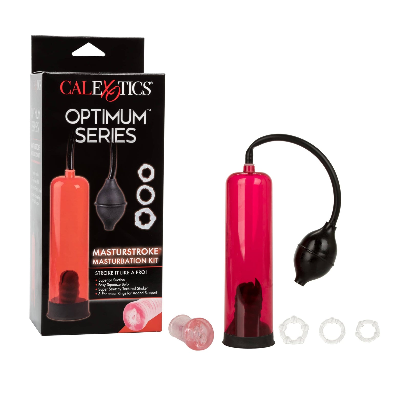 California Exotics - Optimum Series Masturstroke Masturbation Kit (Red) - Penis Pump (Non Vibration) Durio.sg