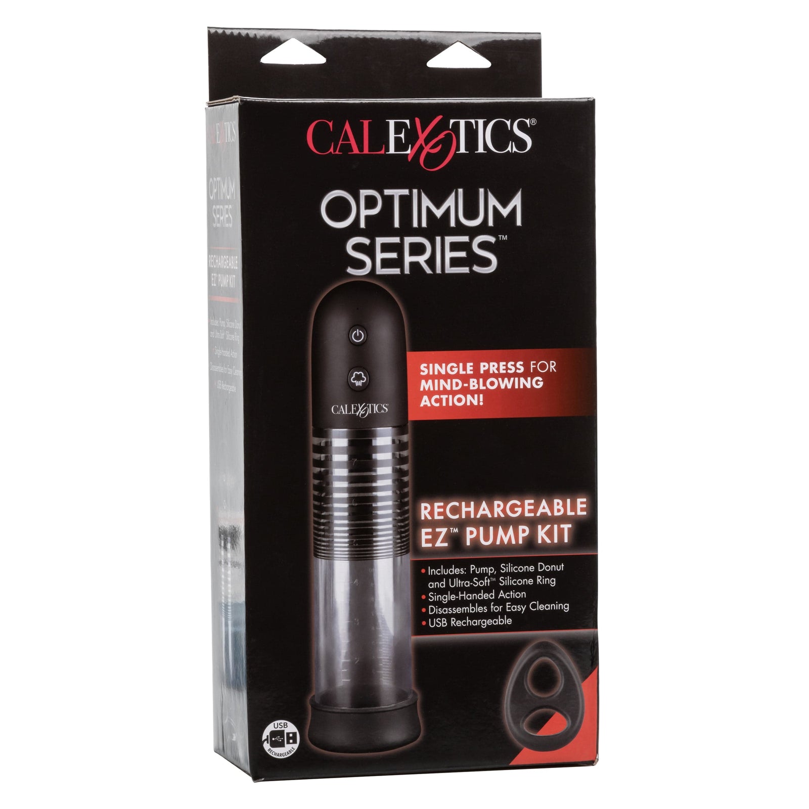 California Exotics - Optimum Series Rechargeable EZ Penis Pump Kit (Clear) - Penis Pump (Vibration) Rechargeable Durio.sg