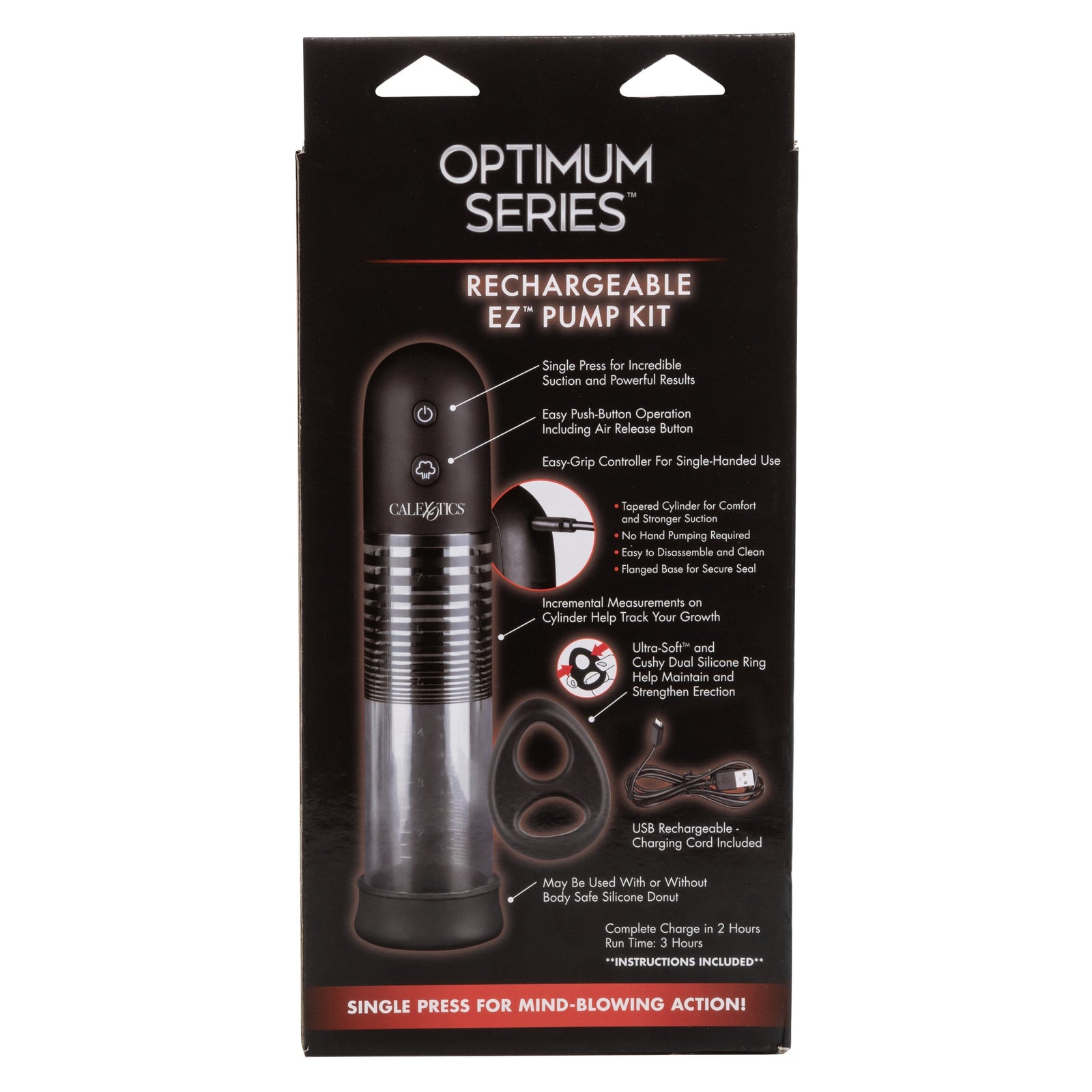 California Exotics - Optimum Series Rechargeable EZ Penis Pump Kit (Clear) - Penis Pump (Vibration) Rechargeable Durio.sg
