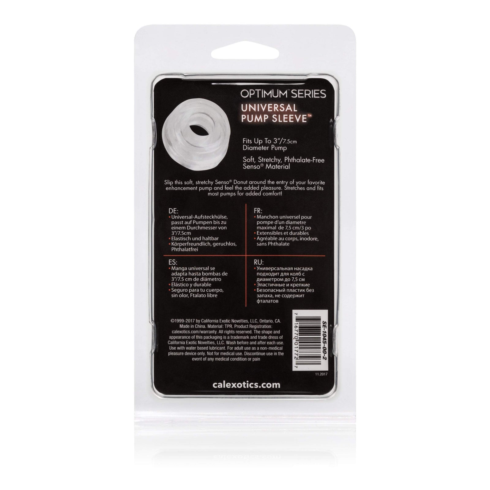 California Exotics - Optimum Series Universal Pump Sleeve (Clear) - Accessories Durio.sg