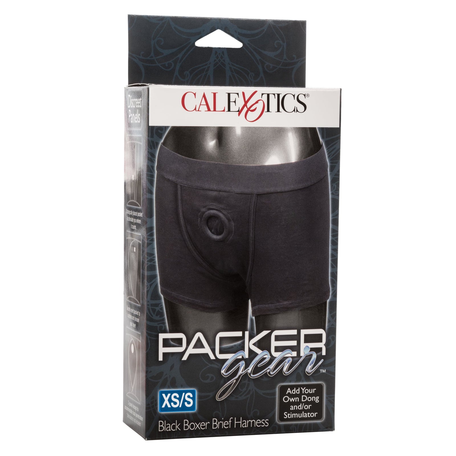 California Exotics - Packer Gear Boxer Brief Strap On Harness XS/S (Black) - Strap On w/o Dildo Durio.sg
