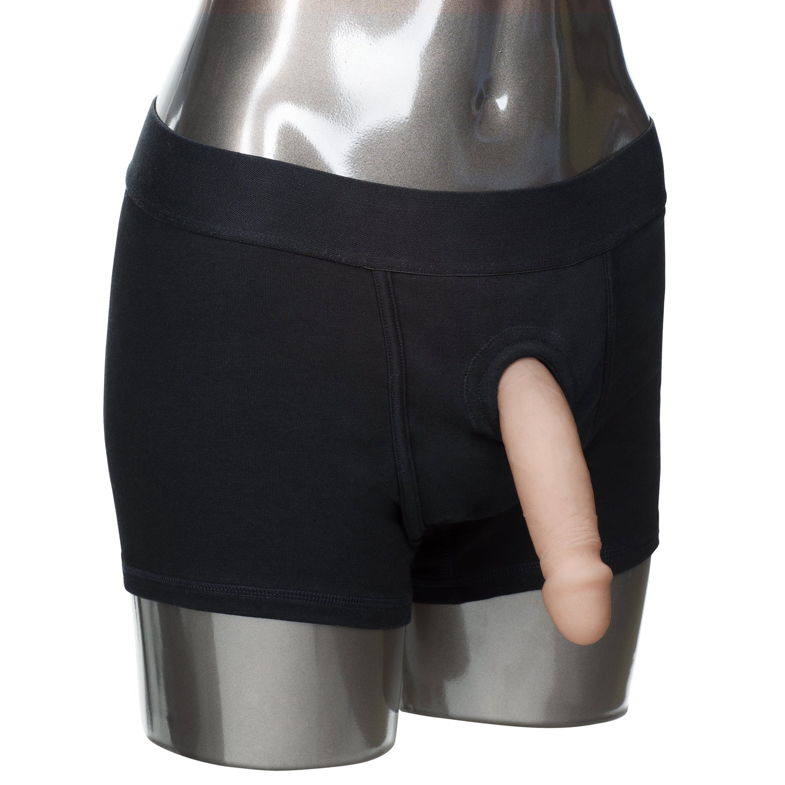 California Exotics - Packer Gear Boxer Brief Strap On Harness XS/S (Black) - Strap On w/o Dildo Durio.sg