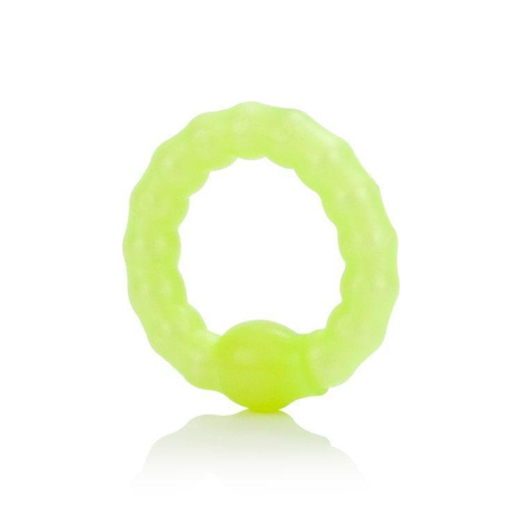 California Exotics - Pearl Beaded Prolong Ring (Green) - Rubber Cock Ring (Non Vibration) Durio.sg