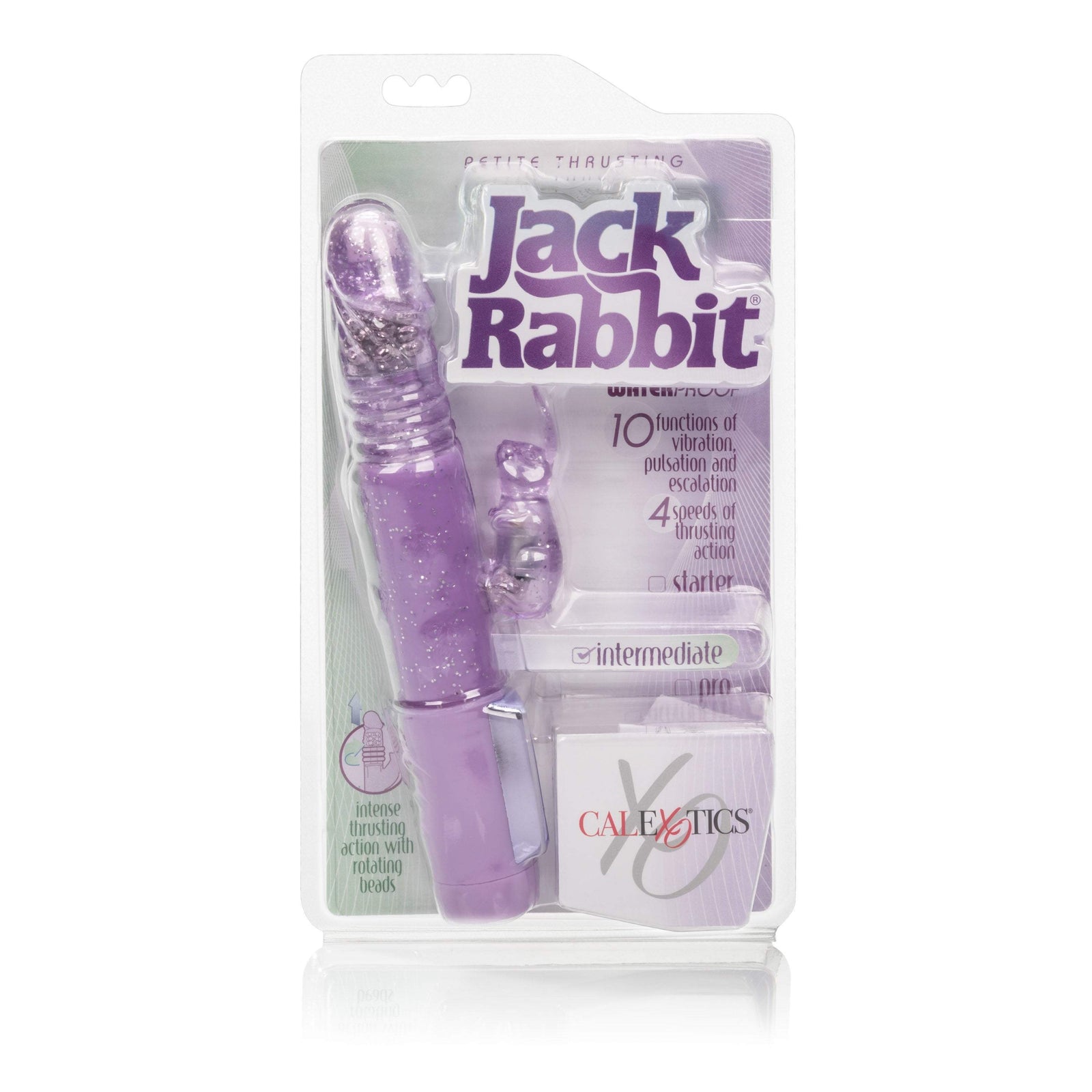 California Exotics - Petite Thrusting Jack Rabbit Intermediate Vibrator (Purple) - Rabbit Dildo (Vibration) Non Rechargeable Durio.sg