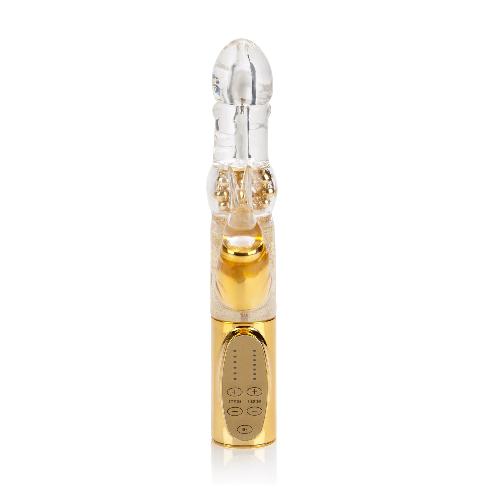 California Exotics - Platinum Collection Jack Rabbit Vibrator Intermediate (Gold) - Rabbit Dildo (Vibration) Non Rechargeable Durio.sg