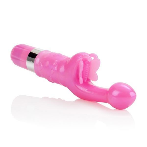 California Exotics - Platinum Edition Butterfly Kiss Rabbit Vibrator (Pink) - Rabbit Dildo (Vibration) Non Rechargeable Durio.sg