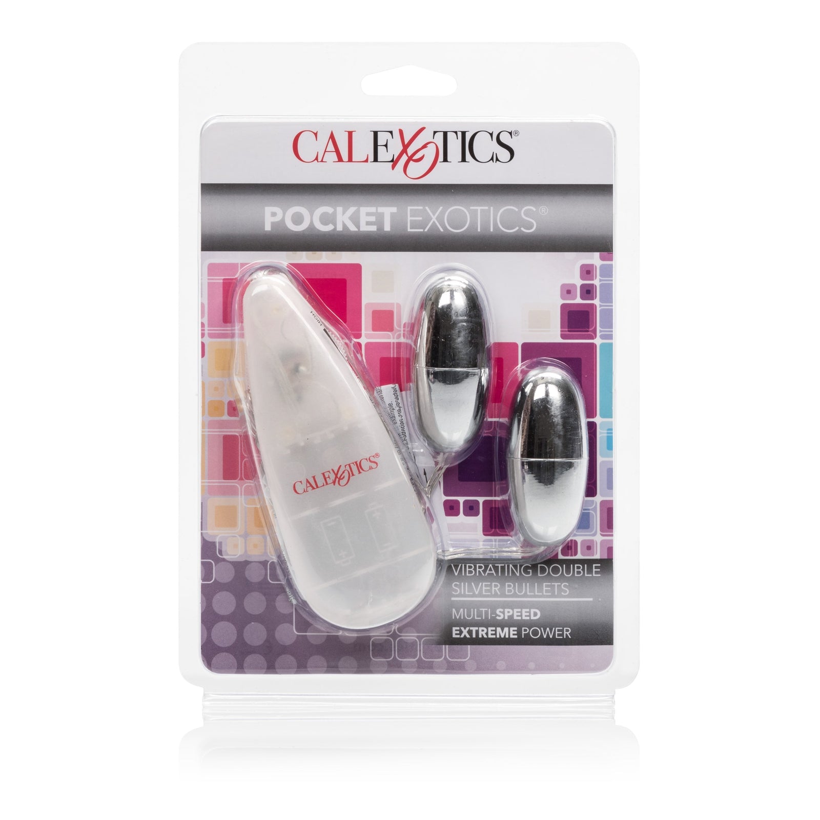 California Exotics - Pocket Exotics Vibrating Double Silver Bullet Vibrator (White) - Wired Remote Control Egg (Vibration) Non Rechargeable Durio.sg