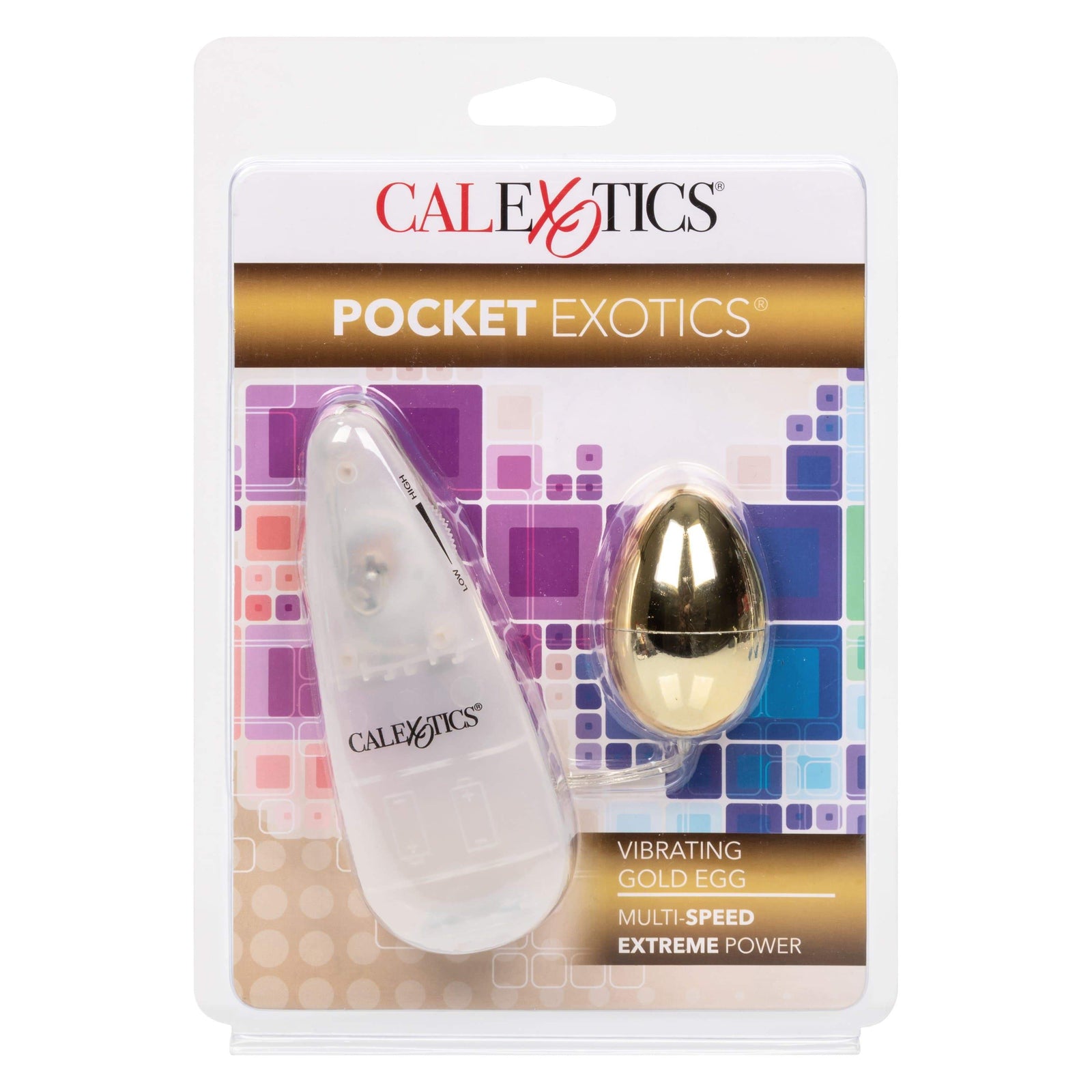 California Exotics - Pocket Exotics Vibrating Gold Egg Massager with Remote (Gold) - Wired Remote Control Egg (Vibration) Non Rechargeable Durio.sg