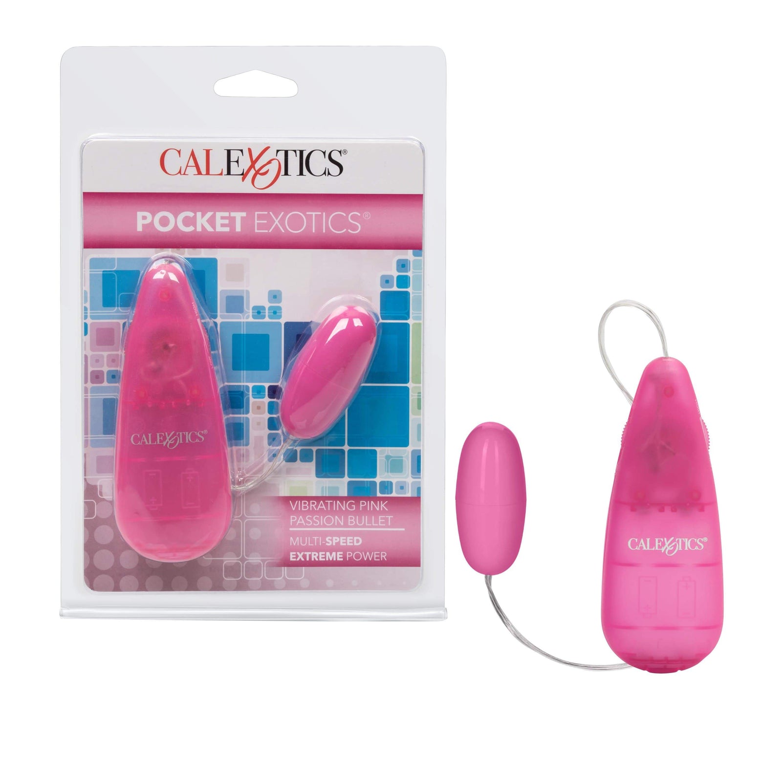 California Exotics - Pocket Exotics Vibrating Pink Passion Bullet Vibrator (Pink) - Wired Remote Control Egg (Vibration) Non Rechargeable Durio.sg