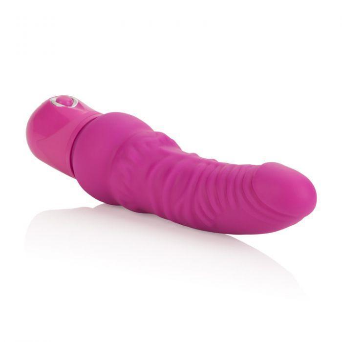 California Exotics - Power Stud Waterproof Curvy Vibrator (Pink) - Realistic Dildo w/o suction cup (Vibration) Non Rechargeable Durio.sg